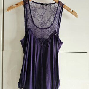 VTG GUESS Draped Lace Jersey Top